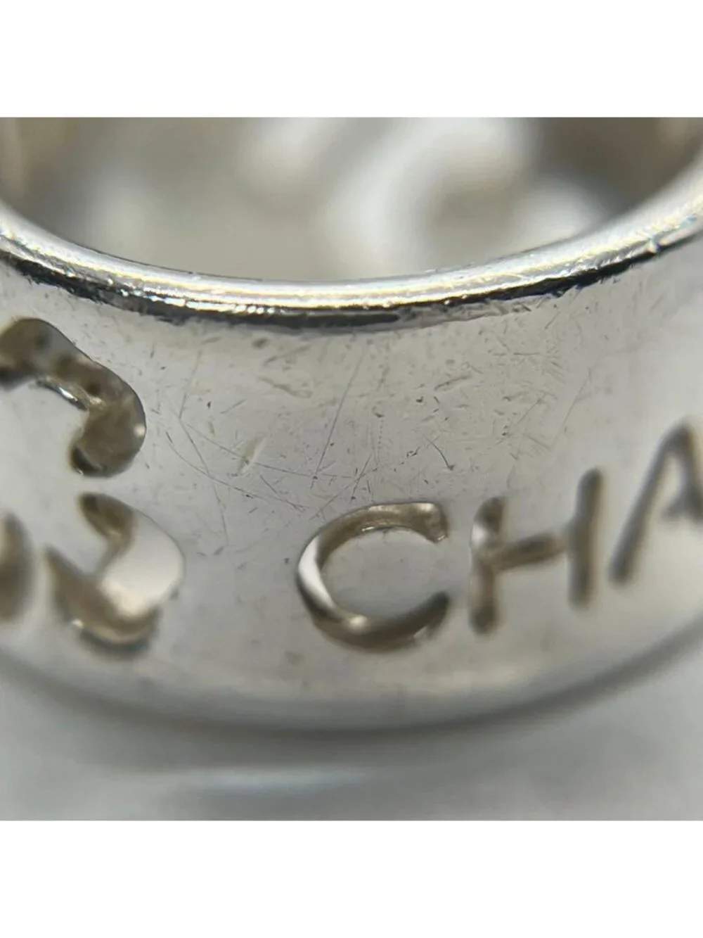 Chanel Logo Wide Ring Clover